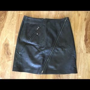 Black leather skirt